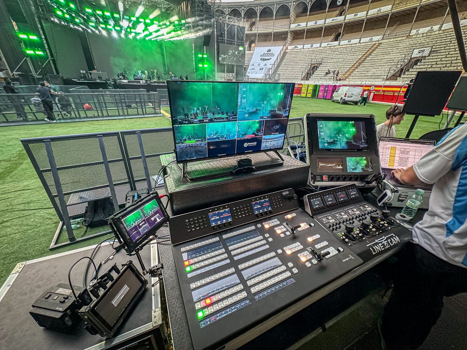 Control de realización multicámara con varios monitores durante un directo